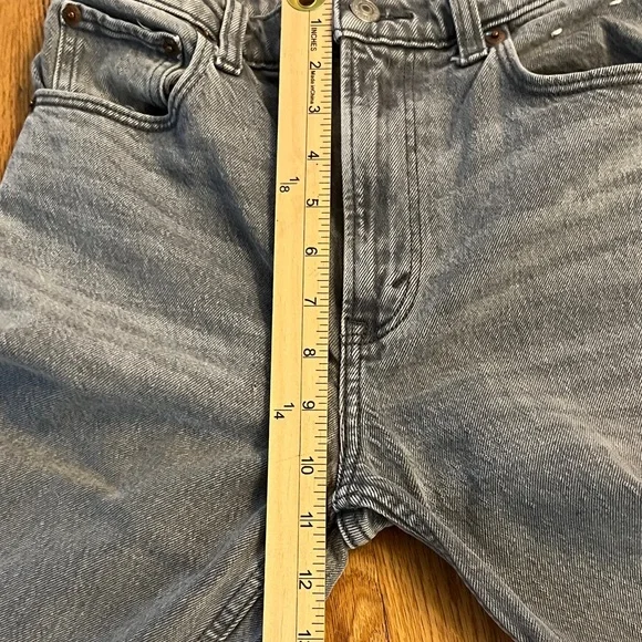 Abercrombie & Fitch Grey Denim Jeans-90s straight high rise size 00 - Picture 5 of 9